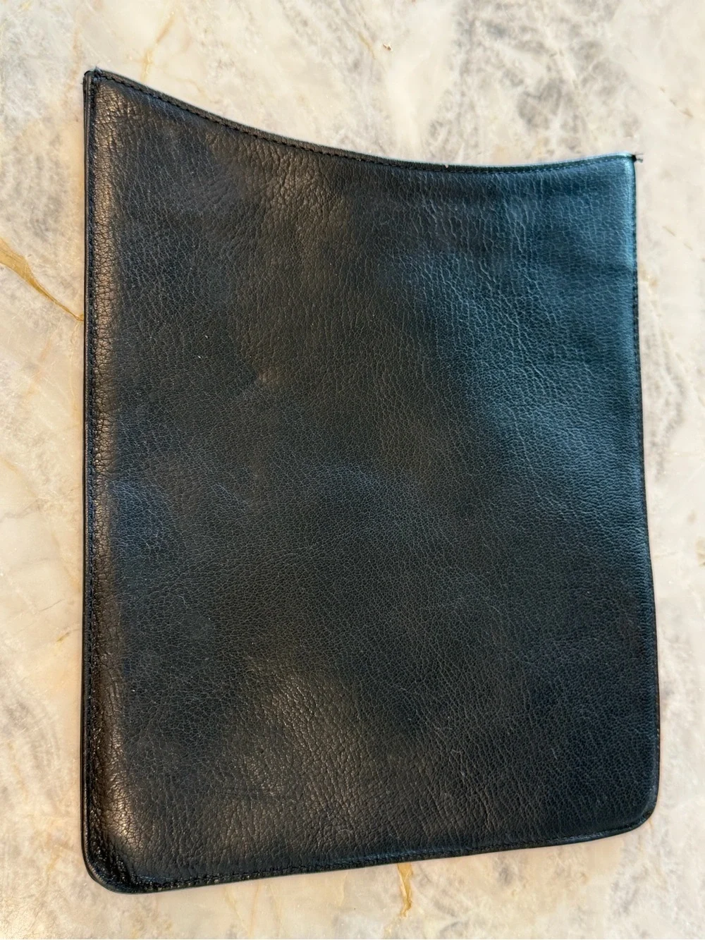 ABAS Black Studded genuine Leather iPad tablet case sleeve